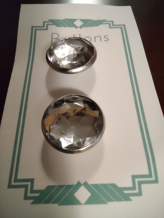 buttons Other - buttons Silver Faceted Decorative Buttons (2-Pack)